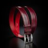 ceinture en box calf bordeaux patiné avec boucle Square 1