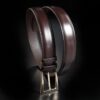 ceinture en box chocolat intérieur marron et boucle Delta 1