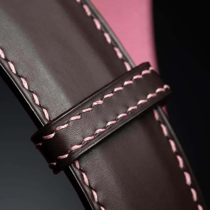 ceinture en box chocolat mate intérieur couleur Malabar et boucle Square 3