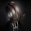ceinture en box chocolat mate intérieur marron et boucle Square 1