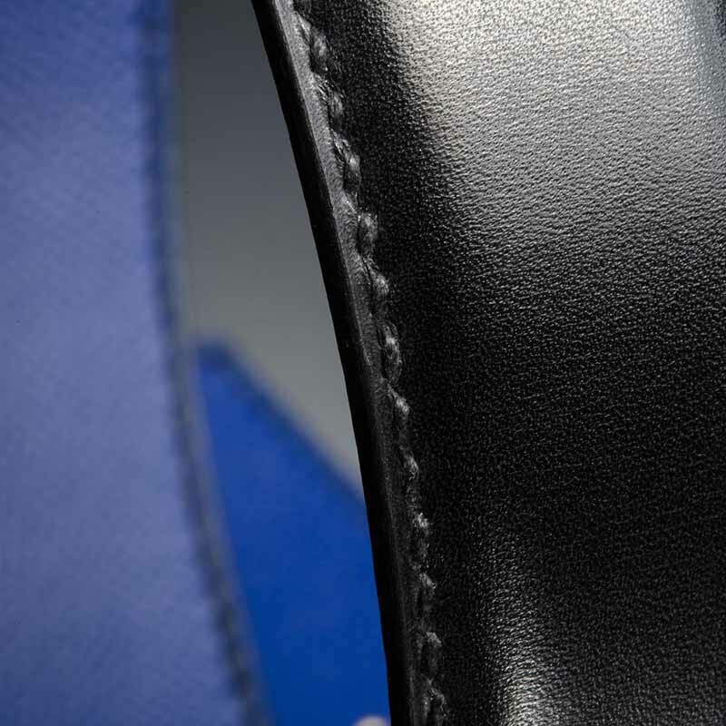 ceinture en box noir intérieur bleu et boucle Square 4