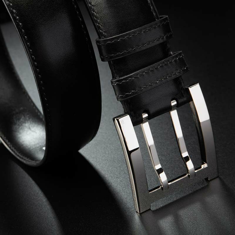 ceinture en box noir avec boucle militaire 2