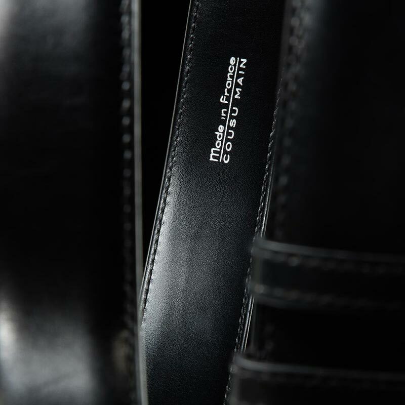 ceinture en box noir avec boucle militaire 4