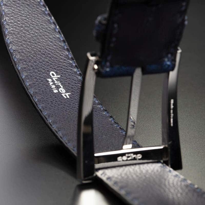 ceinture éléphant bleu nuit patinée, intérieur marine et boucle Alpha 3