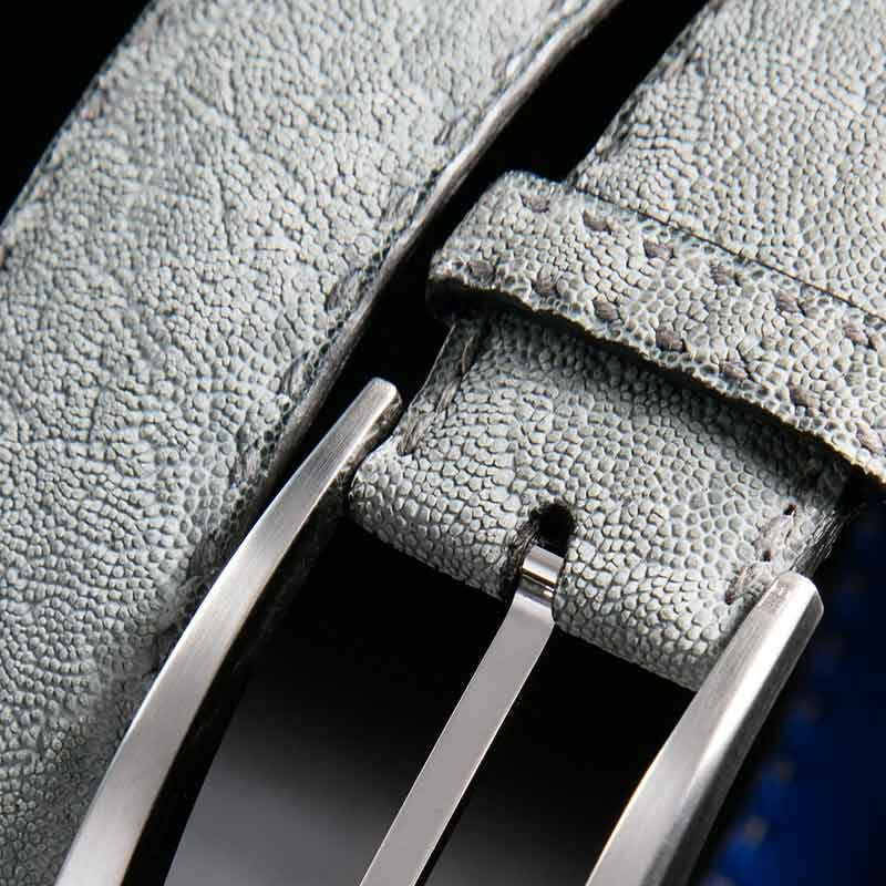 ceinture en éléphant crust, intérieur bleu et boucle Delta 2