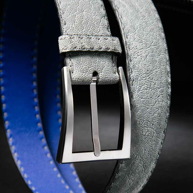 ceinture en éléphant crust, intérieur bleu et boucle Delta 4