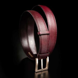 ceinture en python bordeaux, intérieur bordeaux et boucle Square 1