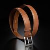 ceinture en veau grainé gold, intérieur couleur naturel et boucle Square 1