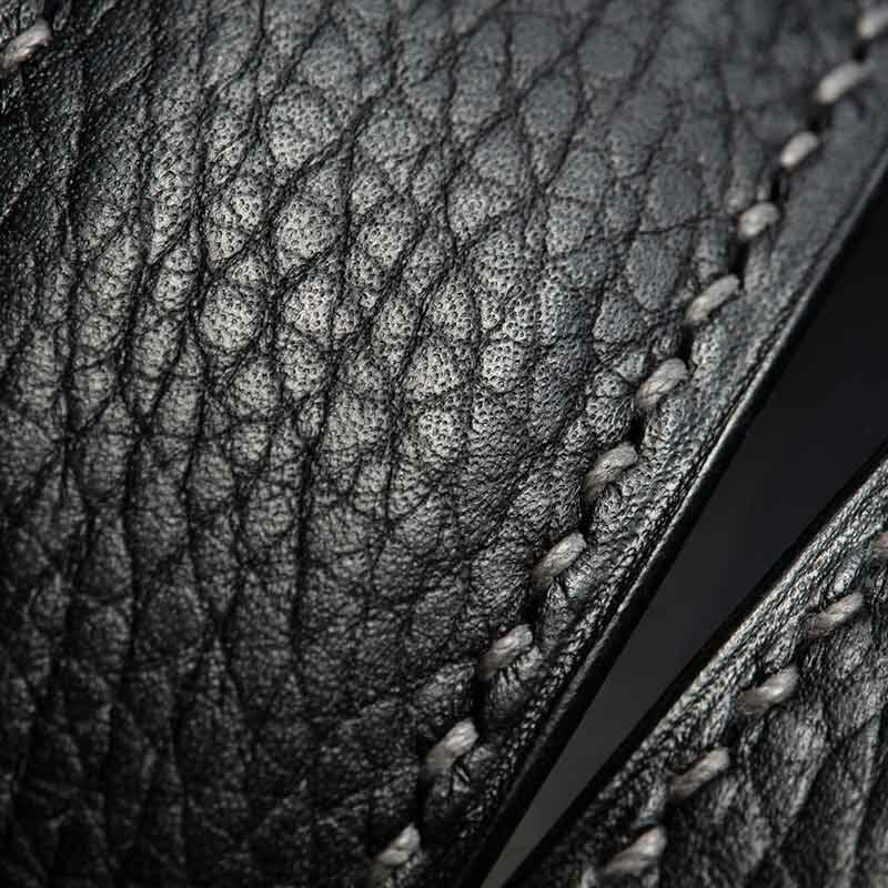 ceinture en veau grainé noir, intérieur noire et boucle Square 3
