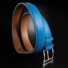 ceinture en veau lisse indigo intérieur couleur naturel boucle Alpha 1