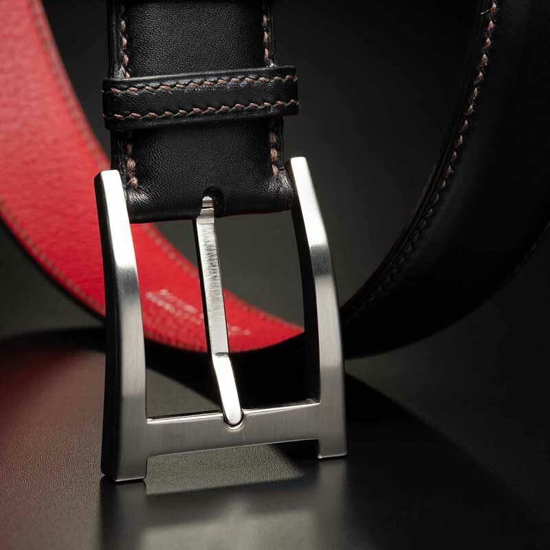 ceinture en veau lisse noir 3