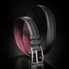 ceinture en veau lisse intérieur prune et boucle Delta 1