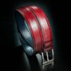 ceinture en veau lisse rouge 1