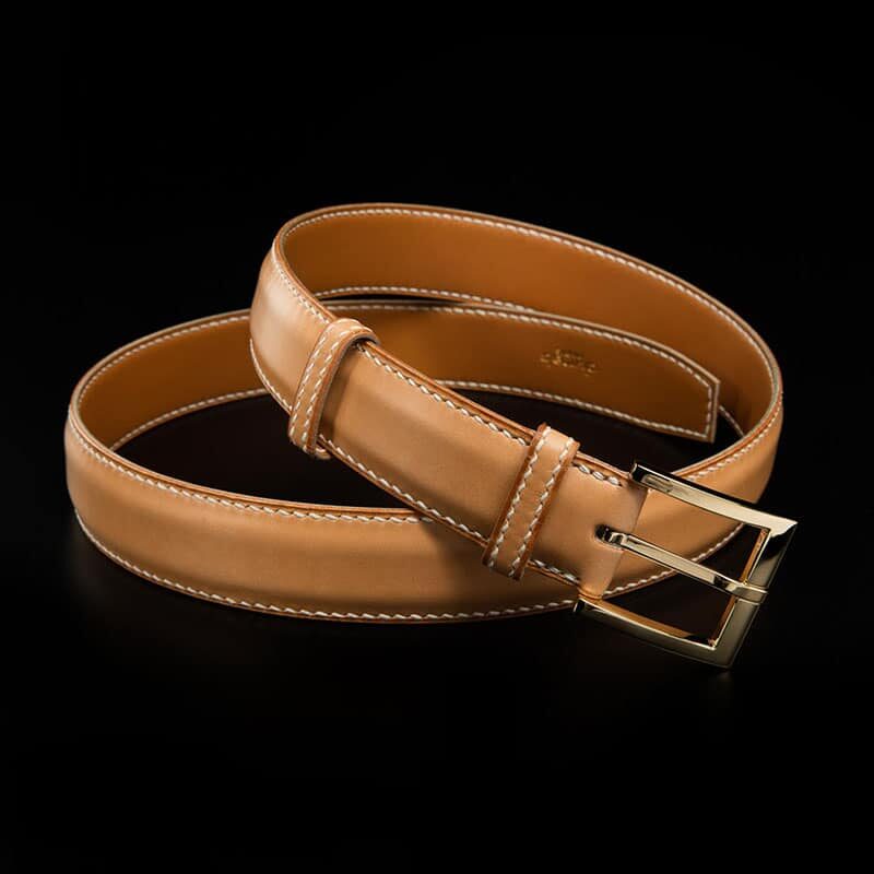 ceinture en veau végétal naturel, intérieur naturel et boucle Square 2