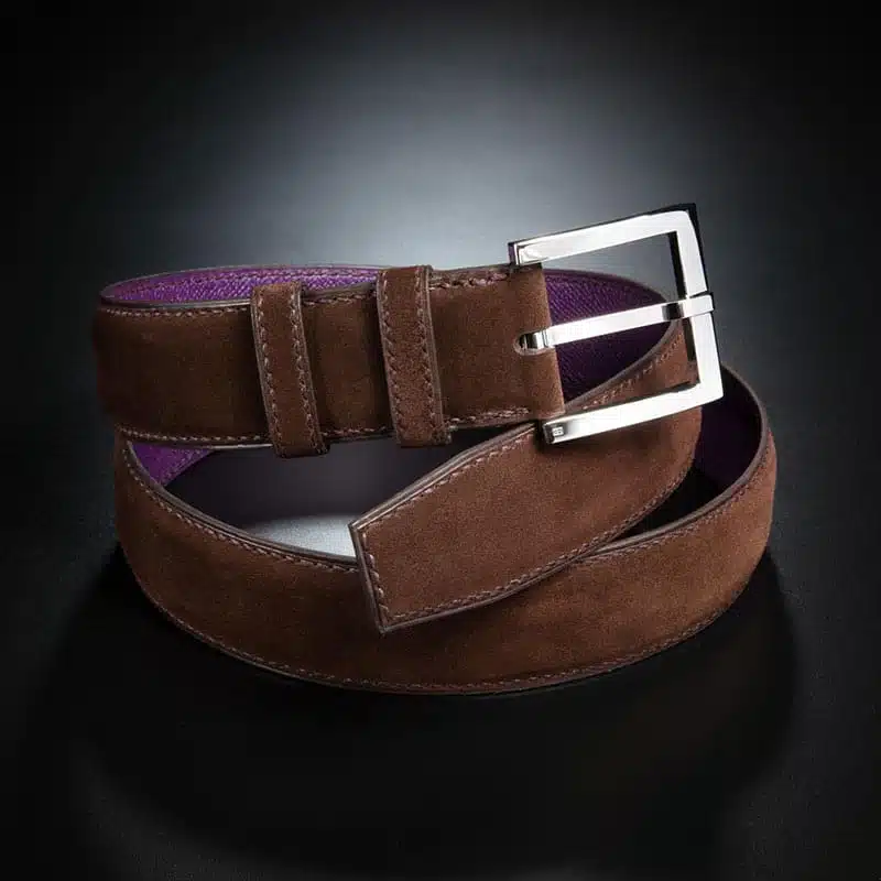 Ceinture Sur Mesure En Cuir D'autruche Violet - Tailored Sportsman - Taille Moyenne