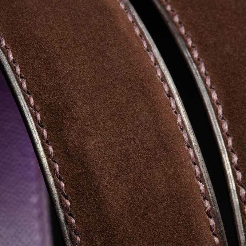 ceinture en veau velours, intérieur violet et boucle Square 3