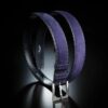 ceinture en veau velours violet, intérieur marine et boucle Square 1