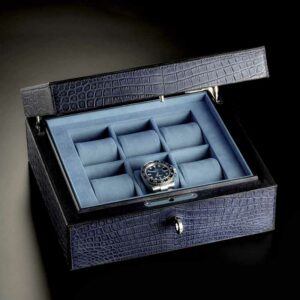 coffret de montres en crocodile marine