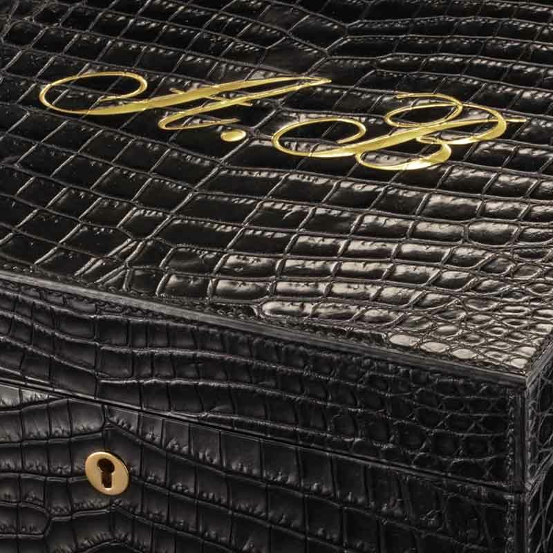 coffret montres crocodile noir