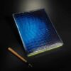 couverture d'agenda en crocodile bleu 1