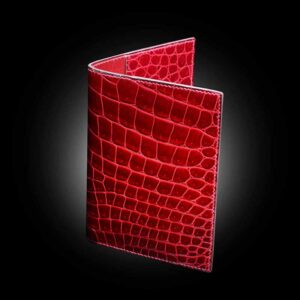 couverture d'agenda en crocodile rouge rubis 1