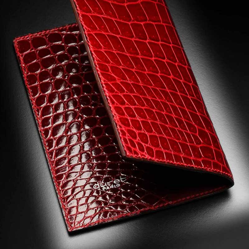 couverture d'agenda en crocodile rouge rubis 4