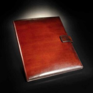 couverture d'agenda en veau miel et acajou 1