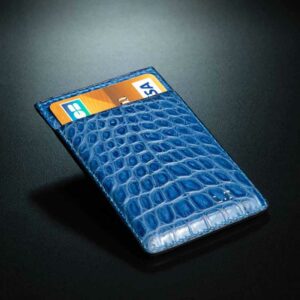 etui carte en crocodile bleu indigo 1