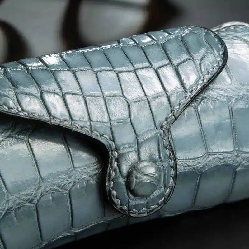 Étui à Lunettes Souple Vintage En Crocodile (simili) Pour Ceinture - Occasion