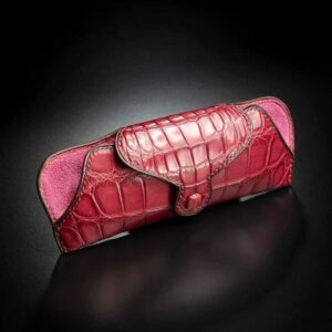 étui à lunettes en crocodile rubis 2