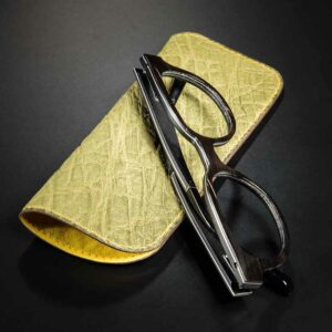 étui à lunettes en éléphant vert pale 1