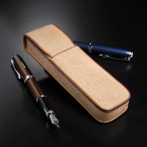 étui à stylos en buffle beige 1