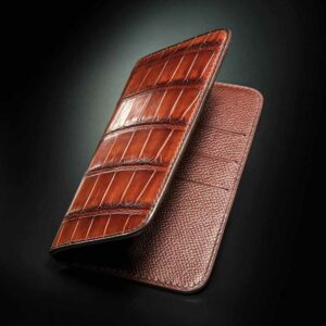 porte-cartes en crocodile gold 1