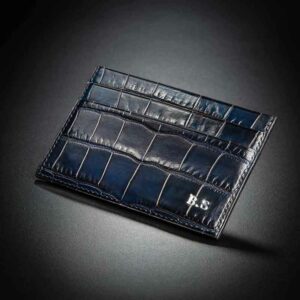 porte-cartes en crocodile marine 1