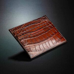 porte-cartes en crocodile marron 1