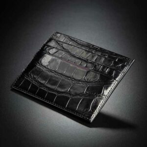 porte-cartes en crocodile noir 1
