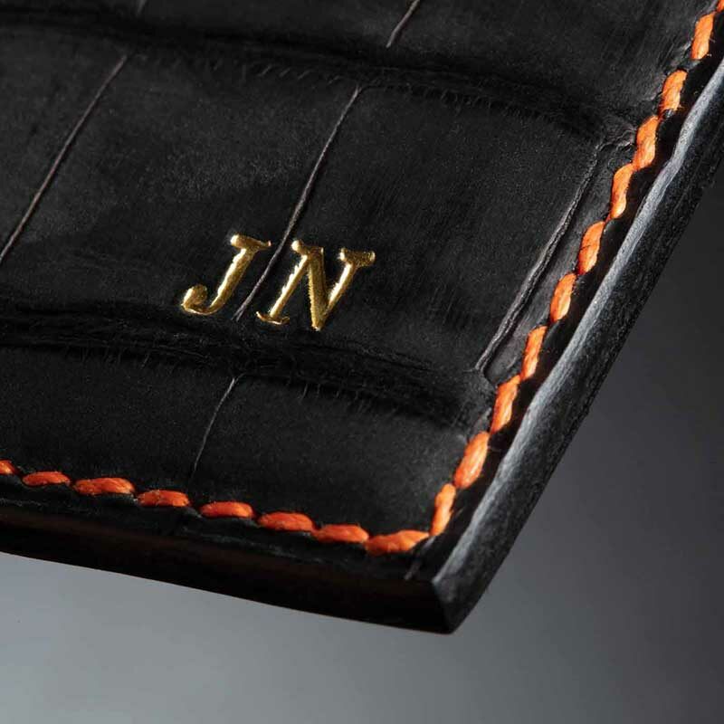 porte-cartes en crocodile noir 3