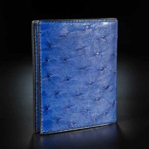 porte-monnaie en autruche bleu royal 1