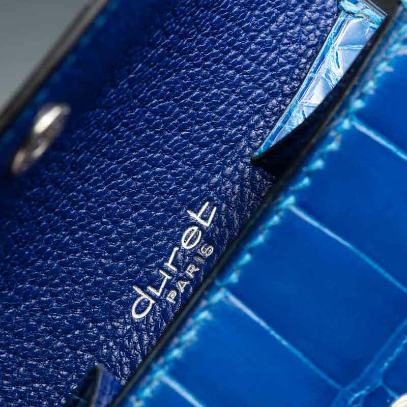 porte-monnaie en crocodile bleu indigo 3
