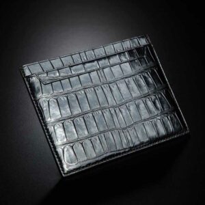 porte papiers officiels en crocodile noir 1