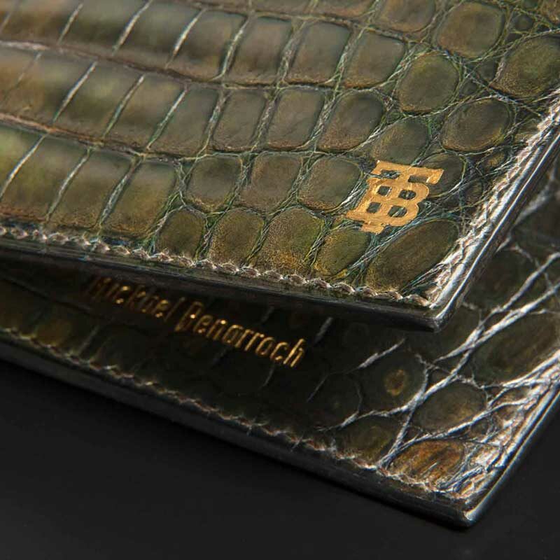 portefeuille en crocodile bronze 3