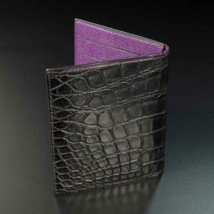 portefeuille en crocodile noir 1