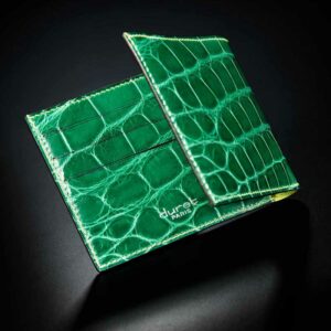 portefeuille en crocodile vert emeraude 1