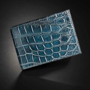 portefeuille Empeiria en crocodile bleu 1