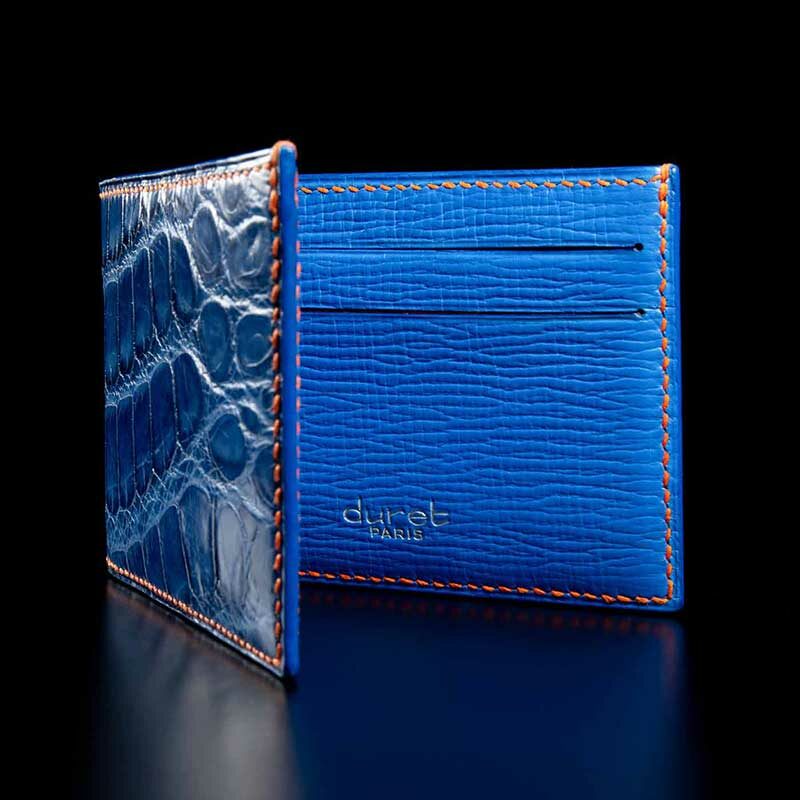 portefeuille Empeiria en crocodile bleu 2
