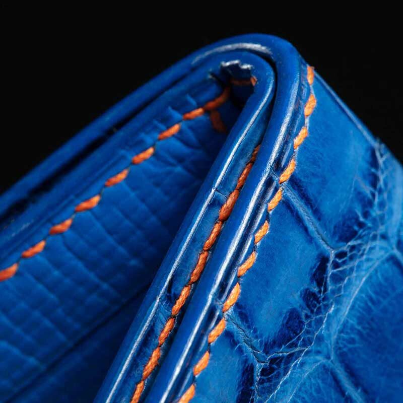 portefeuille Empeiria en crocodile bleu 4