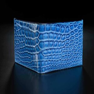 portefeuille Empeiria en crocodile bleu jean 1