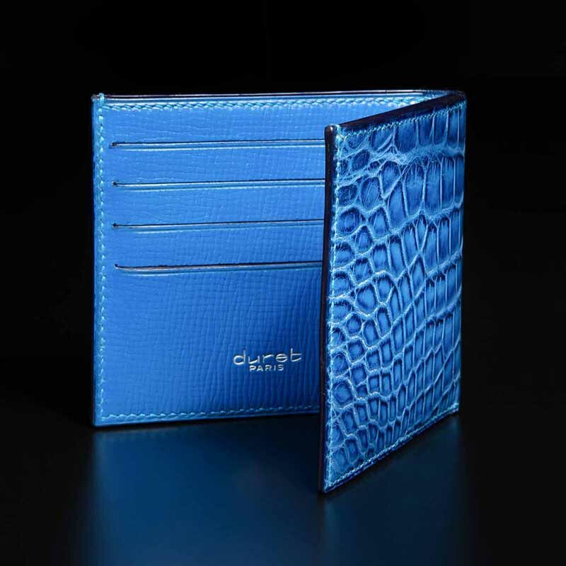 portefeuille Empeiria en crocodile bleu jean 2
