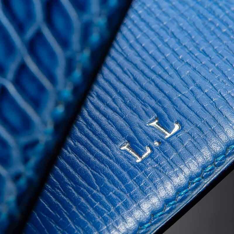 portefeuille Empeiria en crocodile bleu jean 3