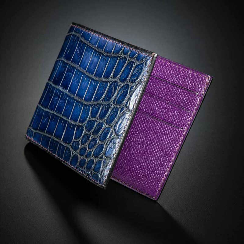 portefeuille Empeiria en crocodile bleu royal 1